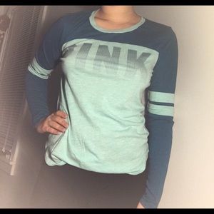 PINK two toned blue long sleeve